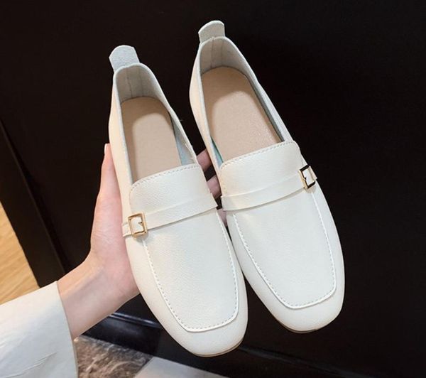 

summer flat loafers women pu leather boat shoes metal decoration casual flats female loafer shoes fashion, Black