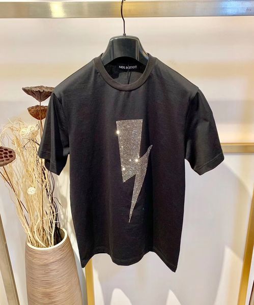 

2020 spring new fasion mens lightning decoration t shirts us size tshirts ~ mens designer short sleeve t shirts, White;black