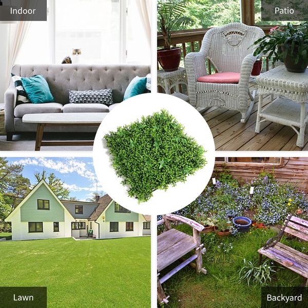 

decdeal artificial grass 19.6 * 19.6 inch square green artificial grass turf runner rug, garden ornament diy craft decoration