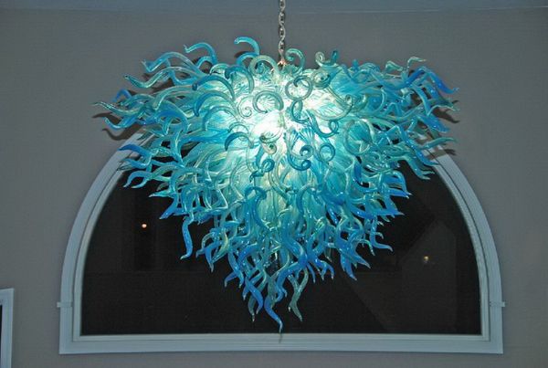High Quality Murano Glass Chandelier Blue Fancy Unique Moroccan Crystal Flush Mount Ceiling Lights Girls Room Chandelier Country Chandelier From