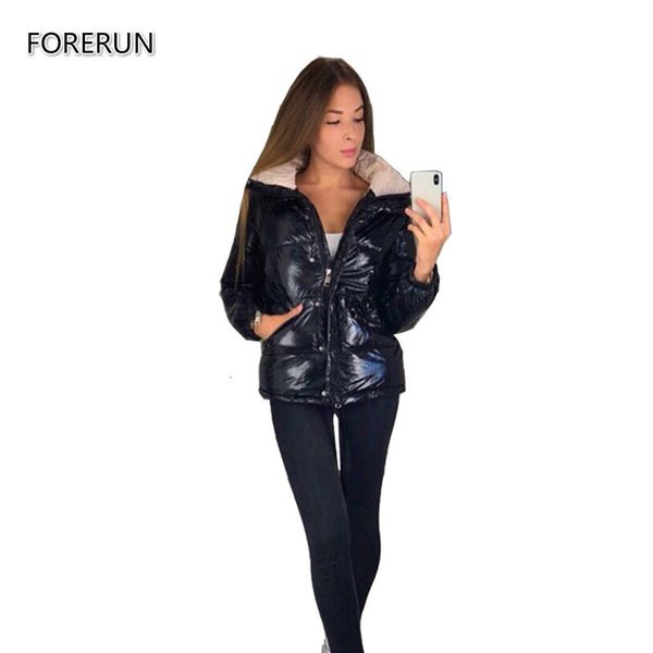 

fashion winter glossy parka for women cato played bubble jas effen puffer jas casual women's jacket, Black