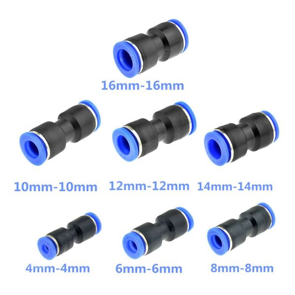 

5pcs air pneumatic od hose tube one touch push into straight gas fittings plastic quick connectors fitting