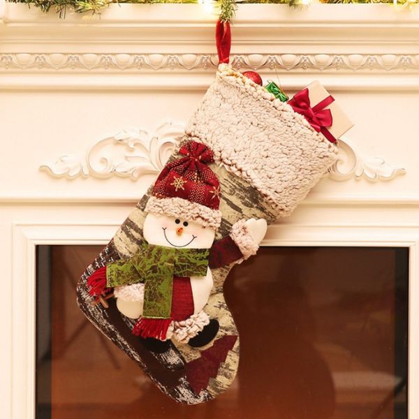 

home restaurant decoration christmas festival supply snowman stockings pendant gift box