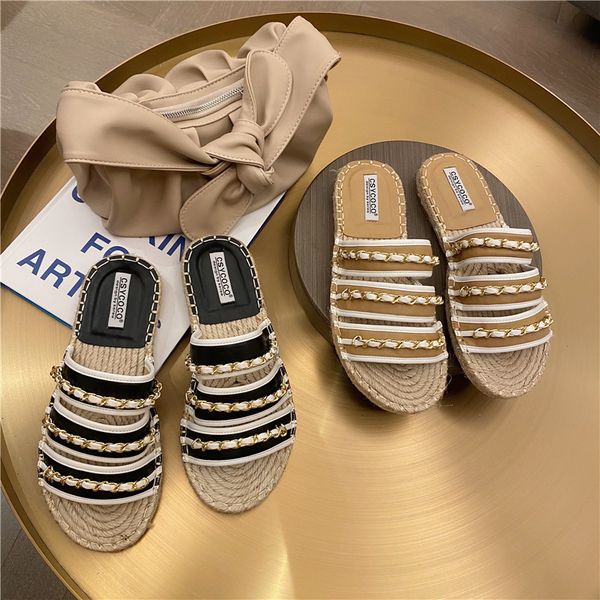 

rubber flip flops shoes ladies' slippers rivet slipers women luxury slides hawaiian summer flat 2020 designer fabric basic, Black