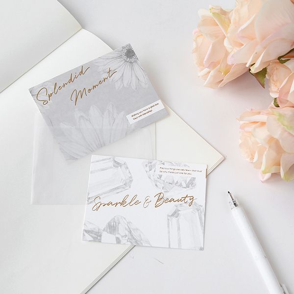 

3pcs/set creative cute greeting card foil thank you card with envelopes birthday christmas writing paper stationery
