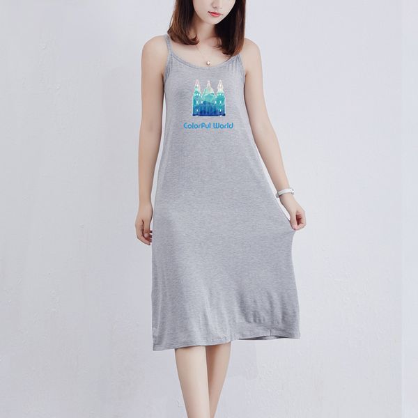 

2020 new women's dress fashion summer new breathable trend casual half-length skirt with letter printed pattern simple suspender dress, Black;gray