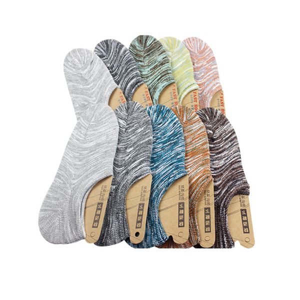 

5 pairs men sock slippers summer invisible low cut breathable men's socks classic retro male art funny sock meias sox calcetines, Black