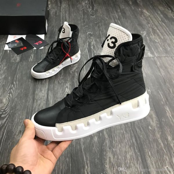 

kanye west y-3 noci0003 red white black high-men sneakers waterproof genuine leather y3 casual shoes boots