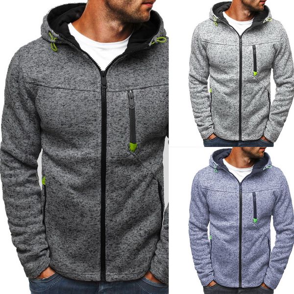 

men classic hoodies sweatershirt autumn zipper patchwork cardigan sweatershirt male causal streetwear hip hop streetwear, Black