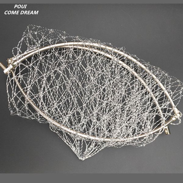 

hollow stainless steel ring strong nylon net d40cm-60cm landing net of head fishing fishing network turck dipnet outdoor