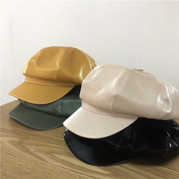 

01909-ting002 classic style solid glossy fashion lady visors cap women leisure hat, Blue;gray