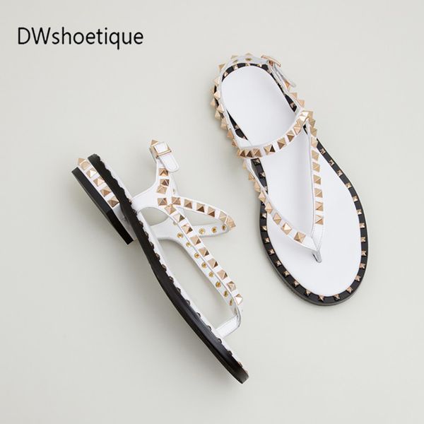 

summer rivet women sandals flip flop studs women sandals, Black