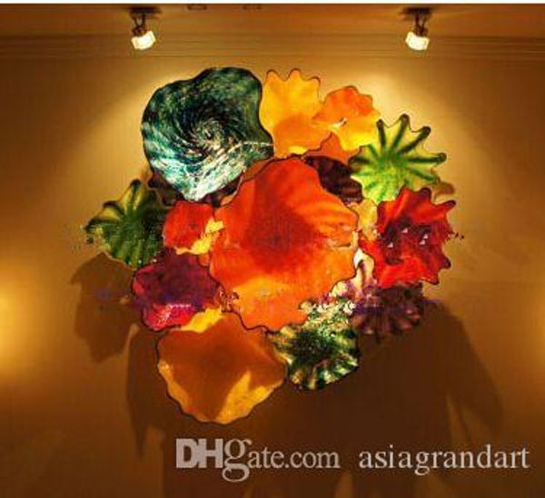 

new style 100% mouth blown glass led bulbs wall lamps murano glass design art flower wall sconces