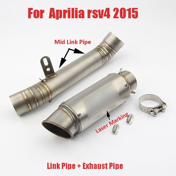 

rsv4 motorcycle exhaust tip muffler escape middle mid link tube connector pipe for aprilia rsv4 2015