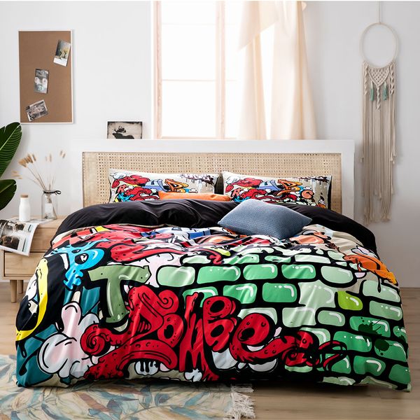 Hip Hop Graffiti Fashion Comforter Bedding Sets Minecraft Duvet