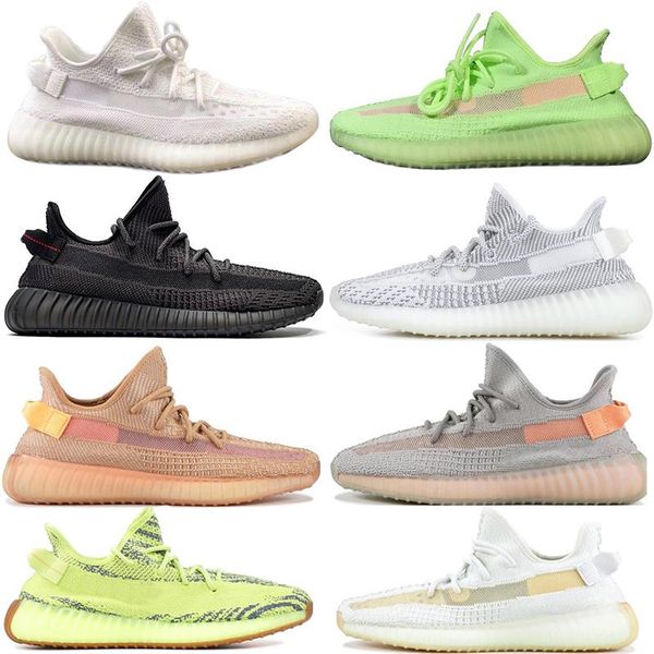 

kanye west 2019 gid glow in dark clay true form hyperspace mens reflective running shoes women sport d sneakers, Black