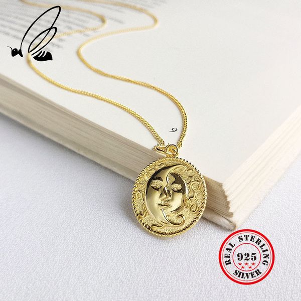 

sun moon pendants necklace for lovers 925 sterling silver necklace design gold chain vintage jewelry womens clothing accessories