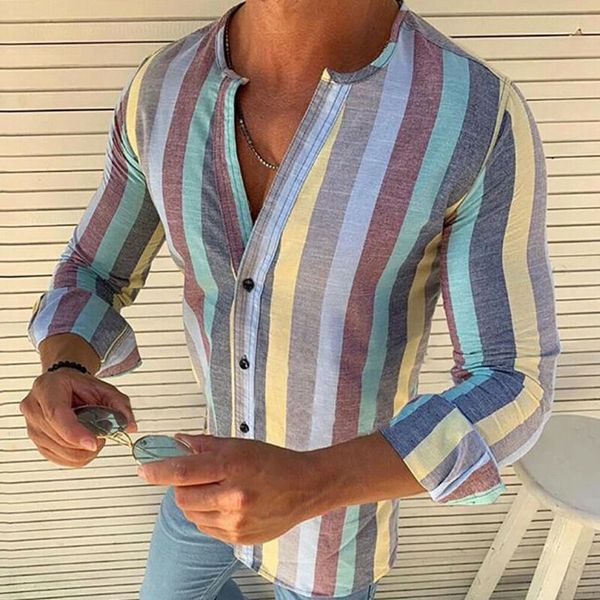

autumn fashion brand men clothes slim fit men long sleeve shirt striped cotton linen casual shirt social plus size -3xl, White;black