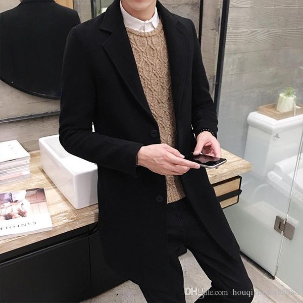 

good quality men coat winter jackets men outwear long jackets new fashion male casual trench large s down jackets, Tan;black