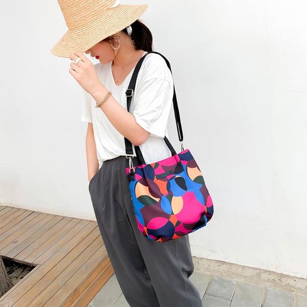 

women print handbag ladies outdoor waterproof oxford tote bag casual nylon shoulder bag large capacity canvas @c03