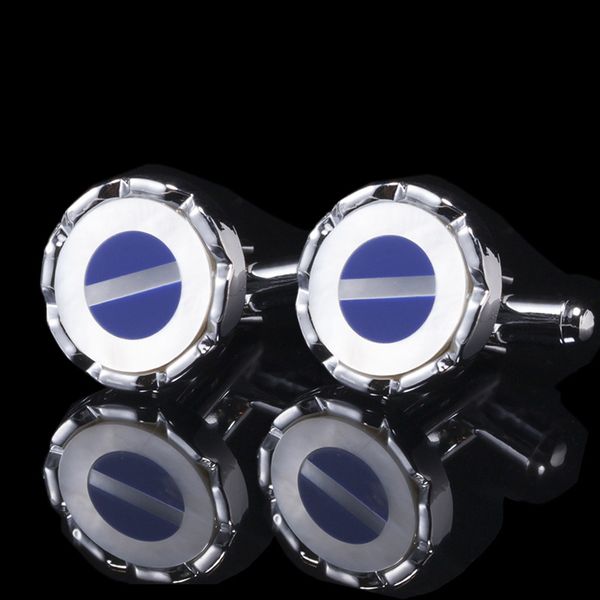 

роскошные круглые квадратные gem медные запонки для мужчин бизнес случайные рубашки высокого качества shell запонки свадебные украшения fspx, Silver;golden