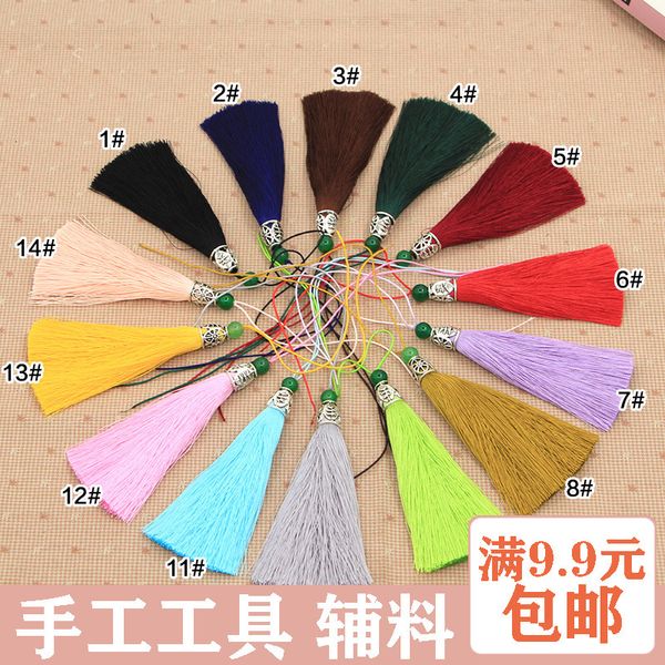 

14 color ice silk tassels pendant china wind manual fabric art diy, Black
