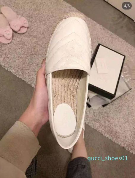 

2019 luxury designer espadrilles women summer spring platform with hardware loafer girls genuine leather sick sole eur34-41 g01, Black