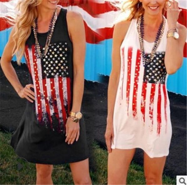 

print dress sleeveless contrast color womens crew neck dress loose ladies casual dress womens designer striped, Black;gray