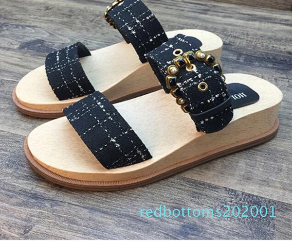 

женщины летом тапочки sexy классический роскошный горный хрусталь цепи из натуральной кожи бархат моды бренда в настоящее время дамы пляж та, Black