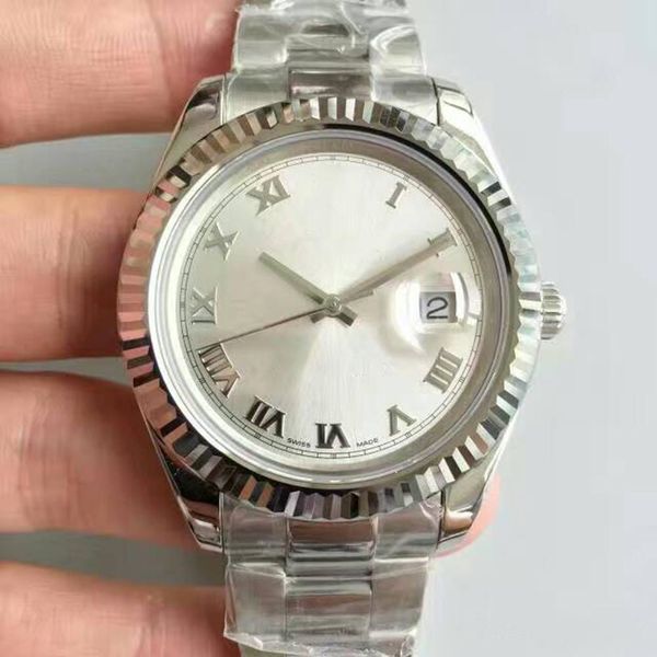 

4 colors automatic 2813 mechanical watches men datejust 41mm stainless steel sapphire glass solid clasp president mens silver belt watch, Slivery;brown