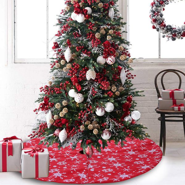 

navidad 2019 christmas decorations for home christmas gift decorations red brushed snow tree skirt tree bottom decorative apron