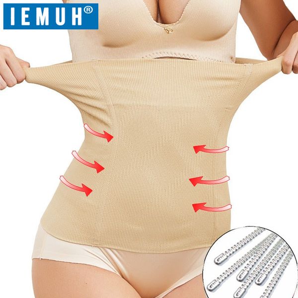 

iemuh women waist belt waist trainer slimming body shaper postpartum belly band pulling underwear long torso corset, Black;white