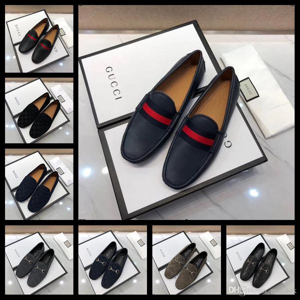 

18sw italian shoes men loafers fashion causal shoes flats luxury brands moccasins men loafers suede autumn comfortable men loafers cqcq7, Black