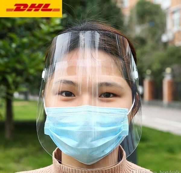 

мы СТОК! DHL Прозрачная защитная маска анфас щит mascherine подходит для взрослых с детьми дождливую верхом лицо обложка отправить бесплатно маска для лица