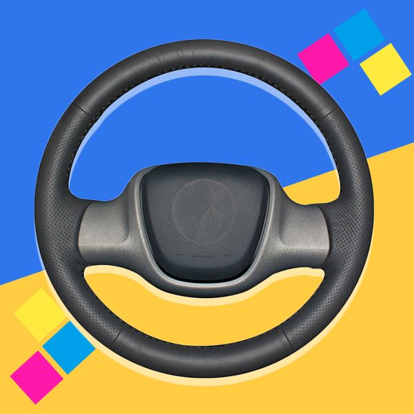 

auto braid on the steering wheel cover for smart fortwo hand stitched diy car wheel covers interior accessories car-styling