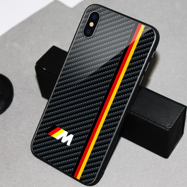 

amg new design brand mirror mobile phone shell brands car logo phone glass case phone cover for iphone 11pro x 6 6s 7 8 plus