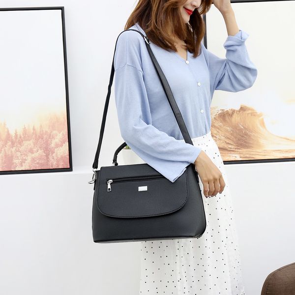 

women large capacity shoulder bag casual tote flip cover zipper messenger bags office ladies elegant handbag #t2g