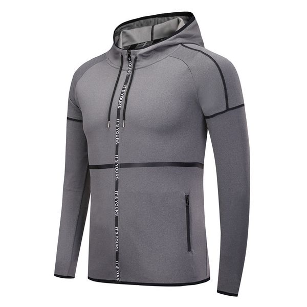 

icpans quick drying jacket men hoodies sweatshirts spotswear slim casual hiking jacket for men fitness jackets 2019 new, Black