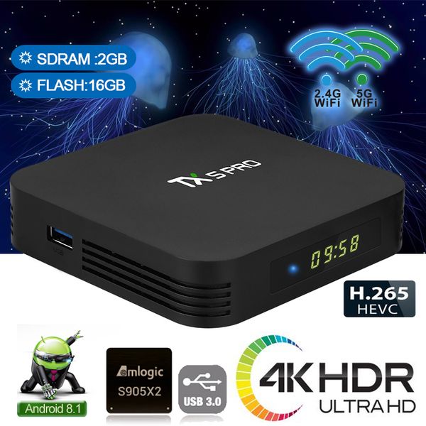 

tx5 pro 2gb 16gb android 8.1 amlogic s905x2 media player 4k support wifi android tv box