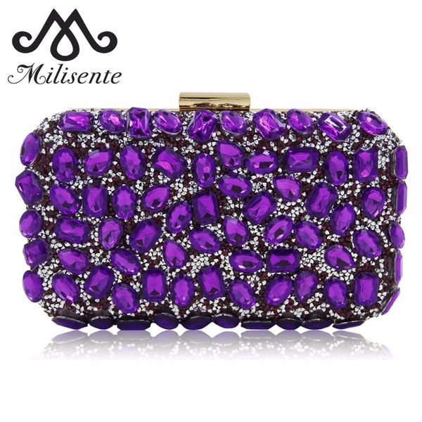 

milisente women evening bag gold clutch bags ladies blue party clutches purple wedding clutch purses d18110106