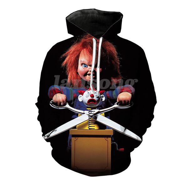 

of chucky 3d print hoody/tee shirts/sweatshirt/hoodie/pants men harajuku funny pullover tracksuit streetwear hip hop jacket, Black