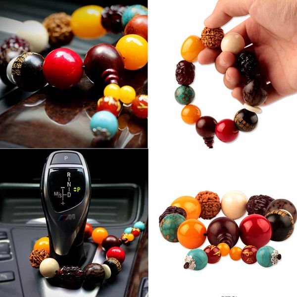 

car ornament automobiels stalls decoration beads automotive interior decor buddha beads gear pendant accessories