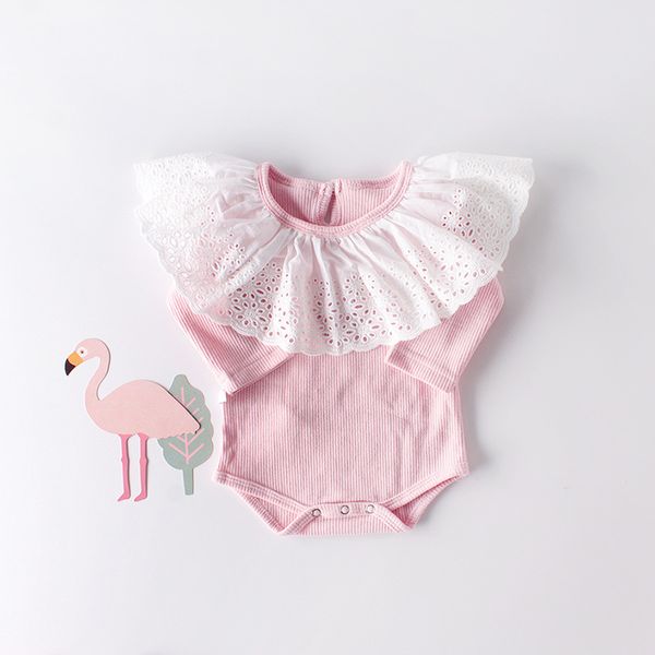 

Ins New kids designer clothes Girl Infant Long Sleeve Romper Big Lace Collar baby Climbing 100% cotton high quality summer romper