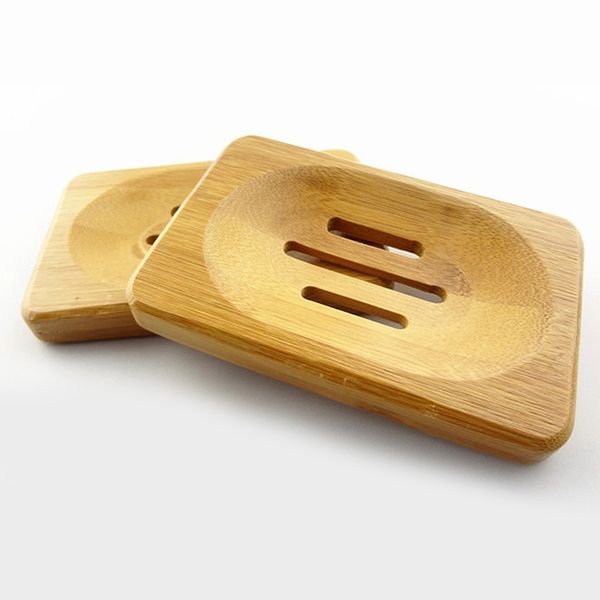 

fashion soap tray holder natural bamboo wooden soaps dish box case container wash shower storage stand home bathroom j2y