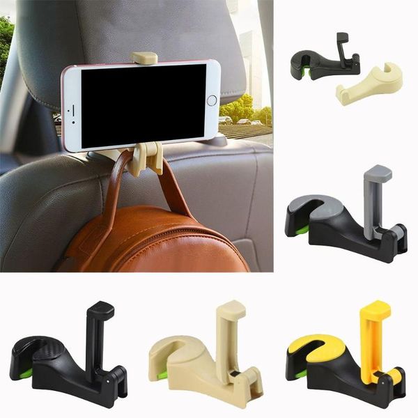 

2 in 1 auto car back seat phone holder stand headrest hanger hook clip for bag phones bag cars interior hanging accessoies