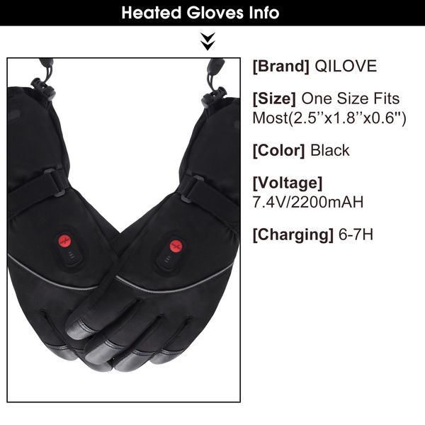 Ski Moto Chauffe-Mains Patinage /équitation Coupe-Vent randonn/ée E-More Gants Chauffants pour Femme Aliment/és par Piles v/élo pour Sports de Plein air