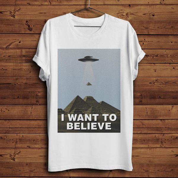 

i want to believe ufo alien pyramids funny t-shirt men new white casual homme tshirt hipster streetwear t shirt, White;black