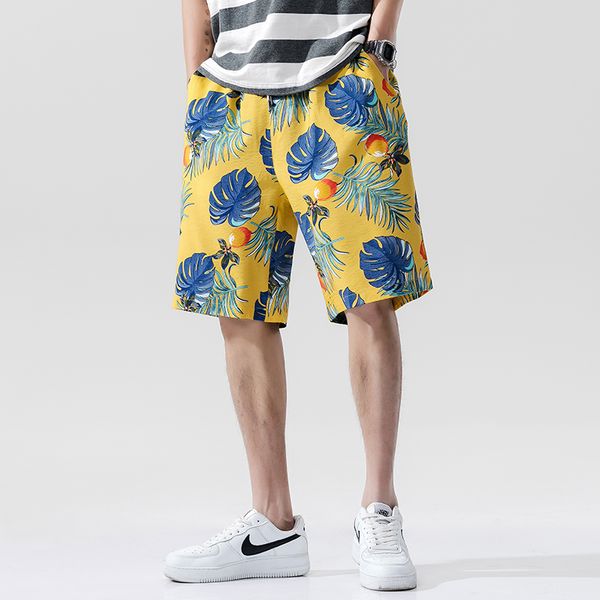 

men beach shorts 2020 summer mens brand quick dry loose print elastic casual shorts surfing masculina homme male boxers bottoms, White;black