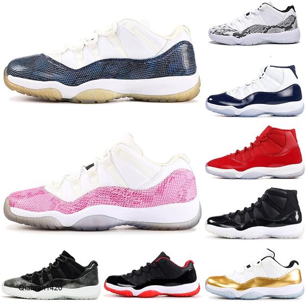 

new designer basketball shoes 11 11s snakeskin pink white win like 82 96 cap and gown space jam mens athletic sports sneakers 7-12