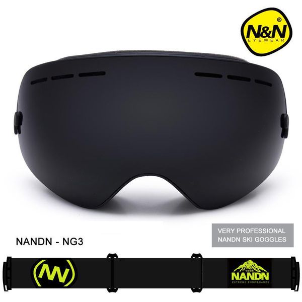 

nandn men women snowboard sports ski goggles double lens anti-fog professional ski glasses ng3 exchengeable lens big spherical